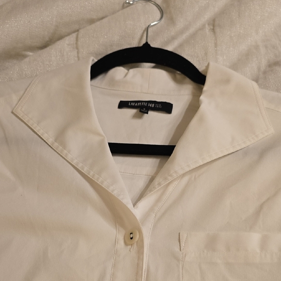 Lafayette 148 New York White Notched Collar Mini Dress Maternity - Picture 15 of 15